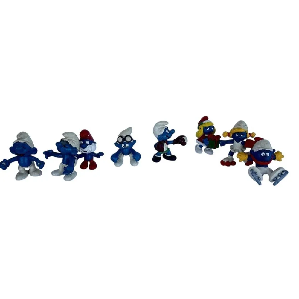 Smurfs Vintage Figure set of 8 Peyo Schleich Bully